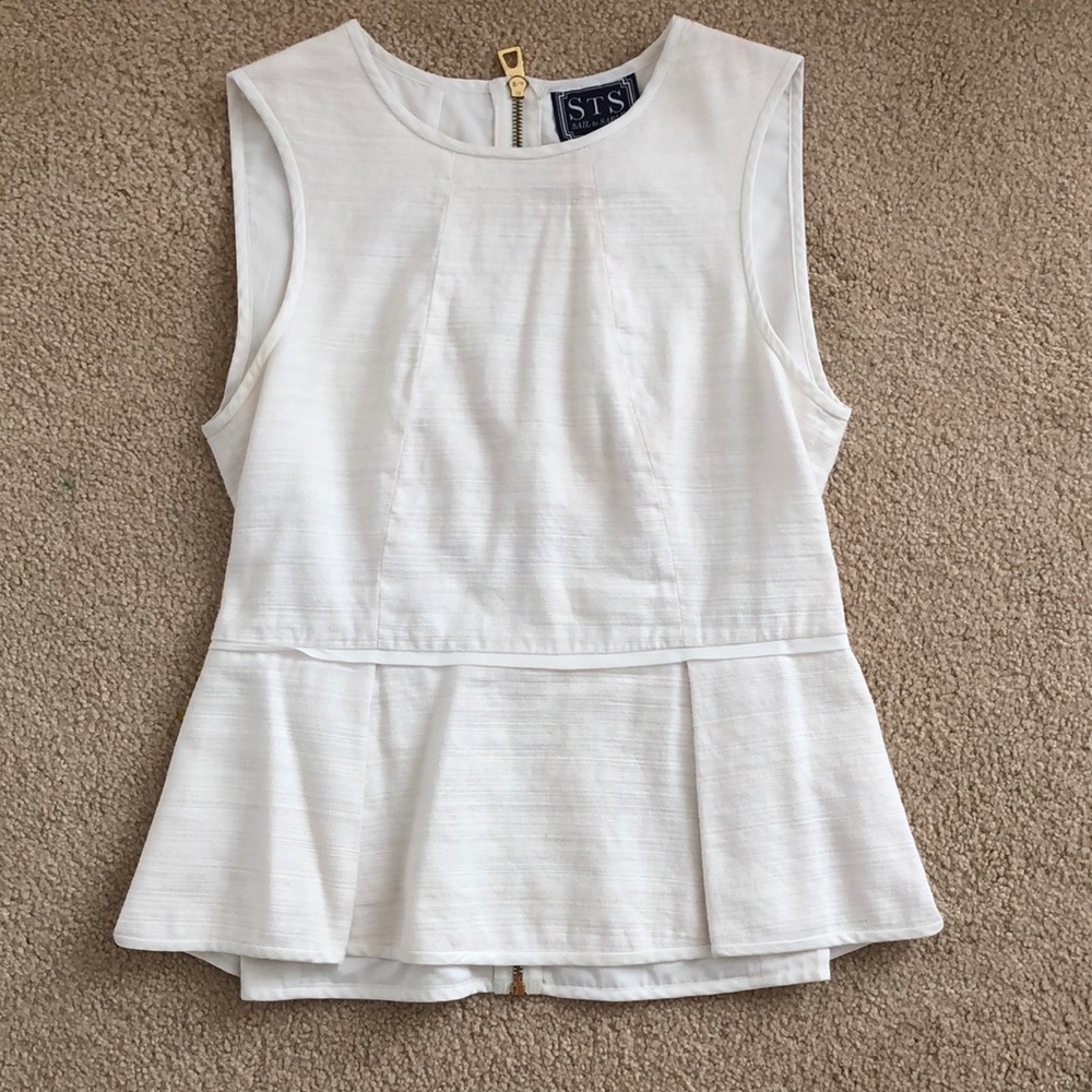 Sail to Sable White Peplum Top